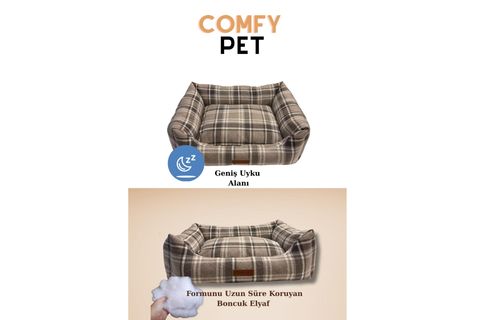 COMFY PET KÖPEK YATAĞI BEJ XL 70X90X24