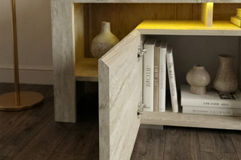 KALE LEDLİ TV ÜNİTESİ, AÇIK KAHVERENGİ, 200 CM