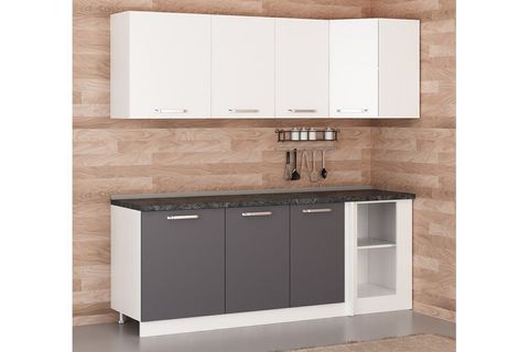 MİNAR 215CM KÖŞE MUTFAK DOLABI BEYAZ ANTRASİT K215A1