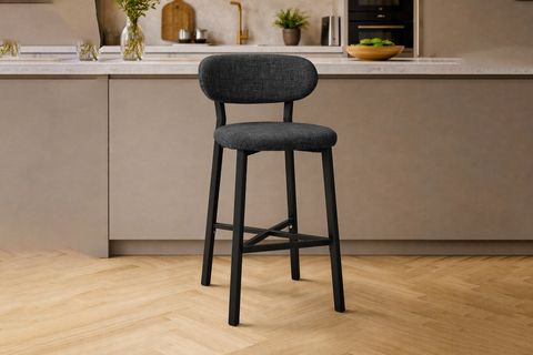 TERA BAR MUTFAK SANDALYESİ, KROM KAPLAMA AYAKLI, ANTRASİT