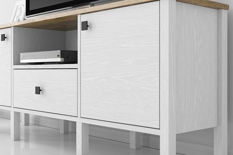 VENEZİA 2 KAPAK 1 ÇEKMECE TV ÜNİTESİ, ATLANTİK ÇAM WOOD BEYAZ, 150 CM