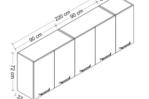 MİNAR 220 CM MUTFAK DOLABI BEYAZ 220-B3-ÜST MODÜL