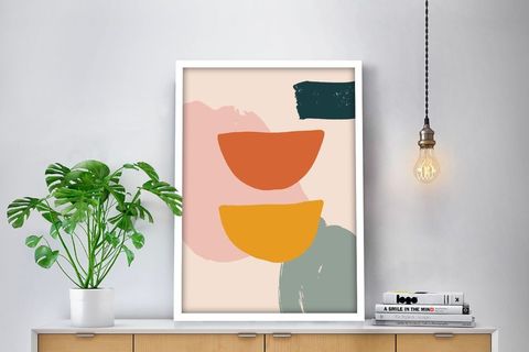 ABSTRACT SHAPES-14 ÇERÇEVELİ POSTER PANO 50X70