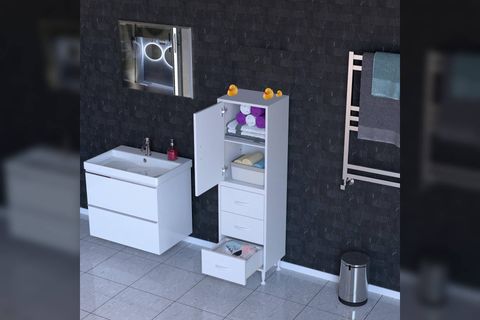 İLKİM ALT MODÜL ÇEKMECE ÜST MODÜL KAPAKLI BANYO DOLABI, 45 CM