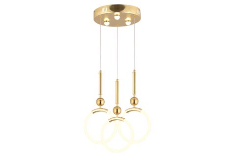 STRUER ÜÇLÜ YUVARLAK LED AVİZE, GOLD
