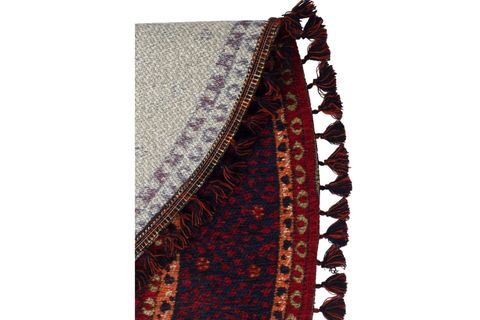 ZAGROS KIRMIZI 10 YUVARLAK ETNİK DESENLİ HALI, 155X155