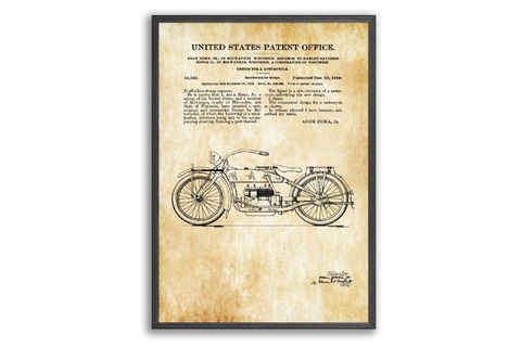 VİNTAGE MOTOR PATTENT ÇERÇEVELİ PANO SET, 50X70