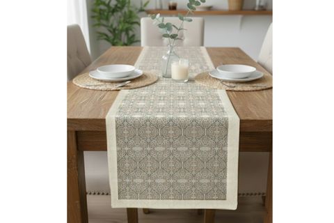 SANAT DOKUSU PAMUKLU MASA RUNNER, 0052 50X150