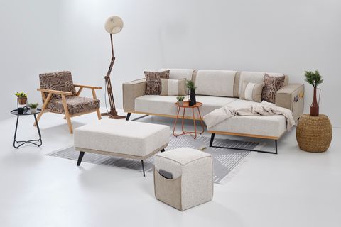 LOFT MİNİ PUF, KREM