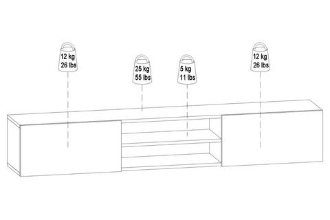 DUVARA ASKI TV ÜNİTESİ, BEYAZ