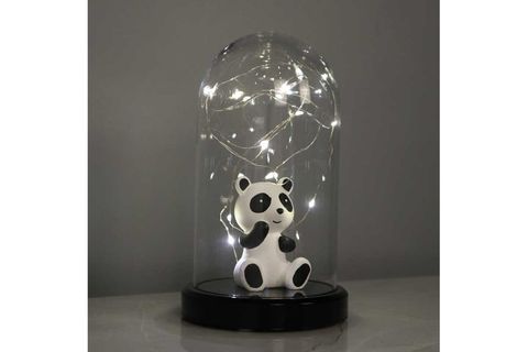 IŞIKLI LAMBA, PANDA FİGÜRLÜ, SİYAH