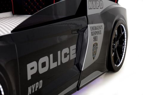 AUDİ V12 KUMANDALI VE MÜZİKLİ POLİS ARABALI YATAK, 90X190