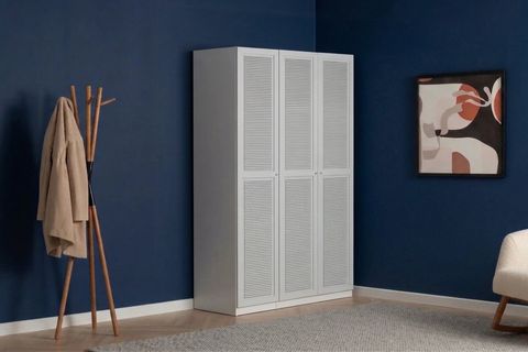 LUNA NOX GARDIROP, AÇIK GRİ PANJUR, 3 KAPAKLI