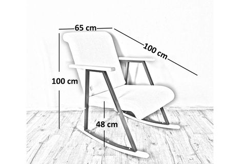 BERTA CONCEPT AİLA SALLANAN KOLTUK, KETEN KREM, METAL VE AHŞAP AYAK