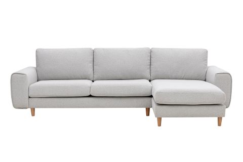 MERLİN MİNİ KÖŞE KOLTUK, NATUREL AYAK, FİTİLLİ KOL, RECYCLED KUMAŞ, AÇIK GRİ