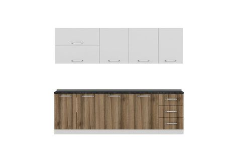 MİNAR DEFNE 260 CM MUTFAK DOLABI BEYAZ DORE 260-D1