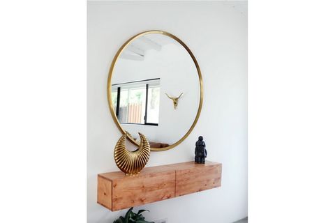 HELYA DUVAR AYNASI, METAL, GOLD, 100X100
