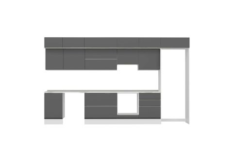 ALVİNKA 400X240 CM MUTFAK DOLABI, MB E90S50S60 1 ANTRASİT SUNTALAM