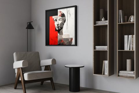 AHŞAP TRAVERTEN DOKULU SOYUT TABLO, BLACK EPIC