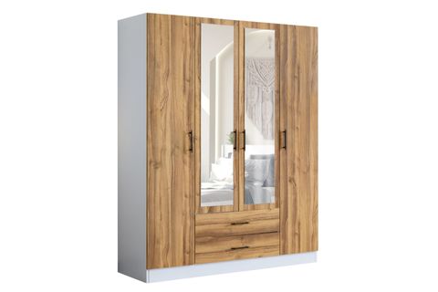 BLESK LİNE AYNALI ÇEKMECELİ GARDIROP, 4 KAPAKLI