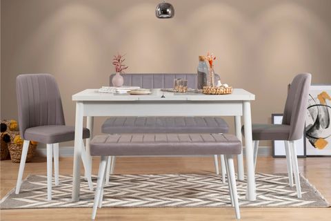 STORMİ MASA TAKIMI, BEYAZ SOHO GRİ