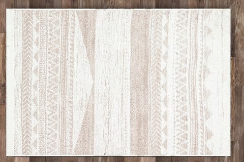 ELSE GRİ KAHVE GEOMETRİK ETNİK PAMUK ÇİFT TARAFLİ YIKANABİLİR KİLİM YOLLUK HALI 80X150