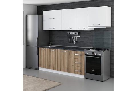 MİNAR CEMRE 255 CM MUTFAK DOLABI BEYAZ DORE 255-D7
