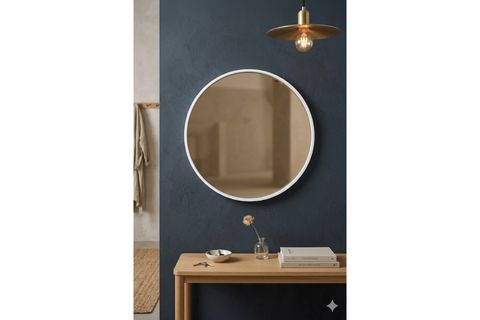 CİRCLE DUVAR AYNASI, BEYAZ, 30 CM