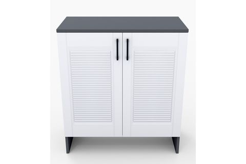 RETRO MDF MEMBRAN KAPAKLI ÇOK AMAÇLI DOLAP, ANTRASİT BEYAZ