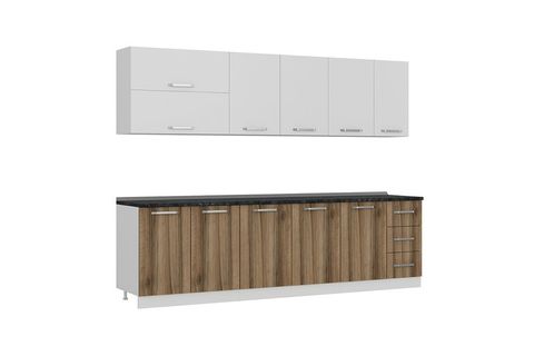 MİNAR EZGİ 280 CM MUTFAK DOLABI BEYAZ DORE 280-D1