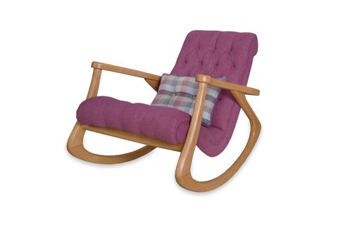 ASEDİA EKOL KAPİTONELİ SALLANAN SANDALYE, FUŞYA, DİŞBUDAK, NATUREL AYAK