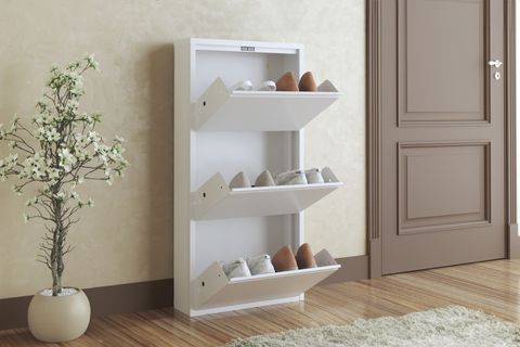 FİNO METAL AYAKKABILIK, 3 KAPAKLI, BEYAZ