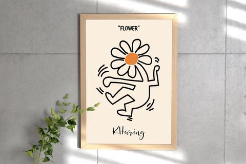 KEITH HARING AHŞAP ÇERÇEVELİ TABLO TAKIMI, DOKUZLU