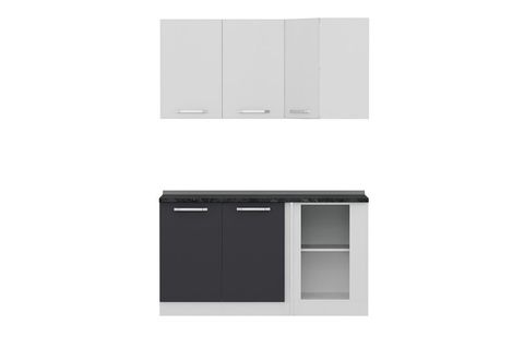 MİNAR 150CM KÖŞE MUTFAK DOLABI BEYAZ ANTRASİT K150A1