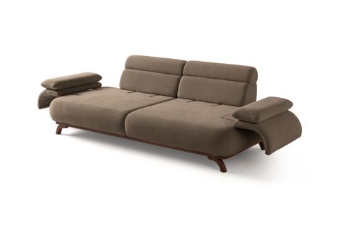 ALASKA SIRT MEKANIZMALI CEVIZ KASALI ÜÇLÜ KOLTUK, KAHVERENGİ