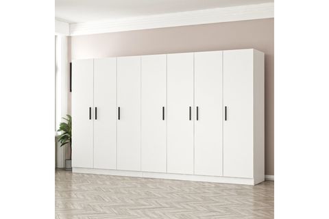 MİNAR KALE GARDIROP, 7 KAPAKLI, BEYAZ