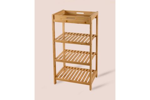 THE MİA BAMBU 4 KATLI TEPSİLİ DÜZENLEYİCİ DOLAP RAF 75X40X30 CM