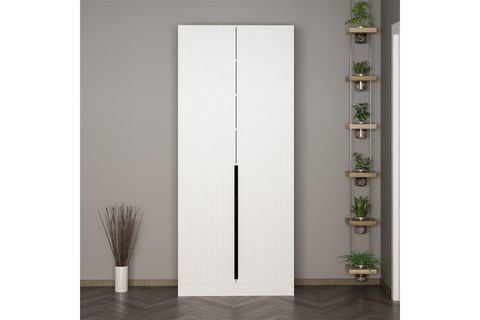 KALE 210 CM 2 KAPAKLI 2B RAF PORTMANTO, BYZ MBR ÇİZGİLİ BYZ