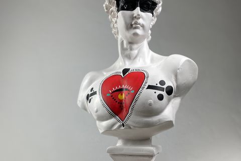 DAVID EYE OF HEART POP ART DEKORATİF ROMA YUNAN HEYKELLERİ
