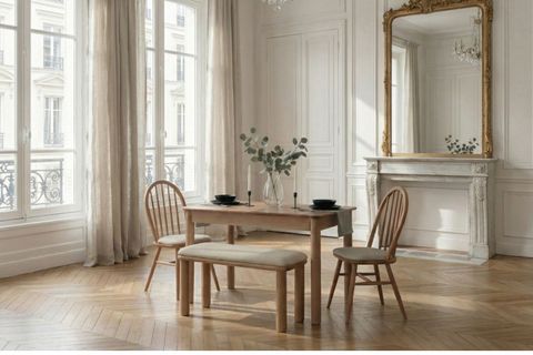 FREYA NATURAL AÇILIR MUTFAK MASA TAKIMI, 80X120 CM