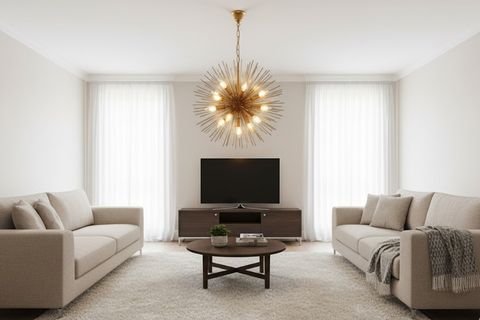 LÜKSEMBURG KİRPİ AVİZE, GOLD BOYA, 60 CM