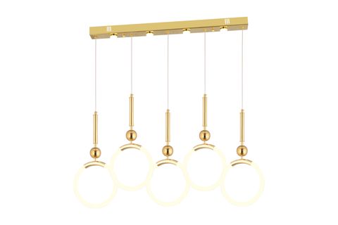 STRUER BEŞLİ SIRALI LED AVİZE, GOLD