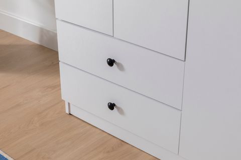 METALİA HOME DÜĞME GARDIROP, 3 KAPAKLI 2 ÇEKMECELİ