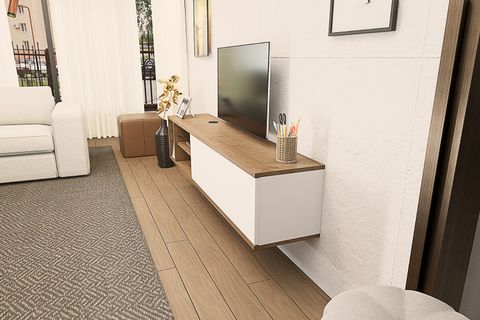 MARİN DUVARA MONTE TV ÜNİTESİ, SAFİR BEYAZ