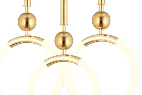 STRUER ÜÇLÜ YUVARLAK LED AVİZE, GOLD