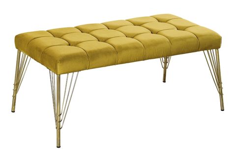 TUBİHOME KARO BENCH, SARI, GOLD AYAK