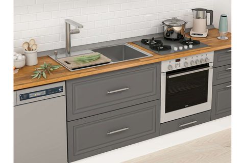 ALVİNKA 400X240 CM KLASİK MEBRAN MUTFAK DOLABI, MB E90S60S50 1 MEBRAN ANTRASİT SUNTALAM