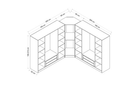 KALE MENTEŞELİ DOLAP 121, 6+ KAPAKLI BEYAZ 190 CM
