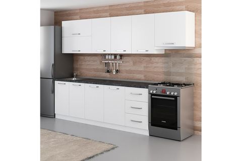 MİNAR BASİC 300 CM MUTFAK DOLABI BEYAZ 300-B8