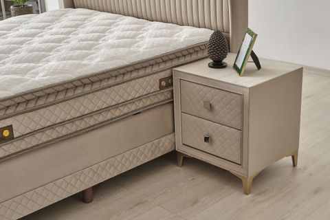 PLATINUM BAZA BAŞLIK YATAK SETİ, KREM, 150X200